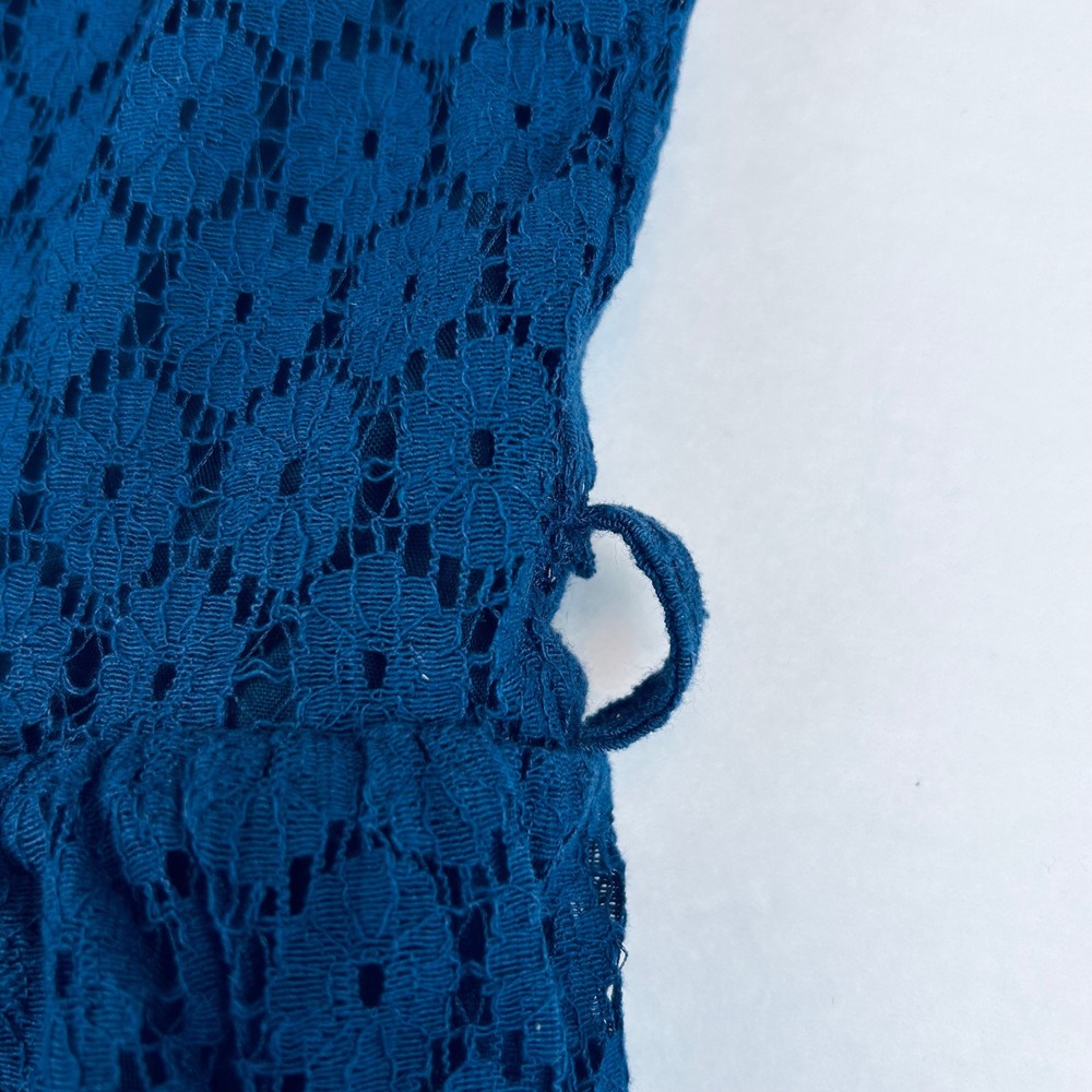 BINPAW Girls Teal Blue Floral Lace Sleeveless Special Occasion Dress Size 6-7 - Picture 4 of 14